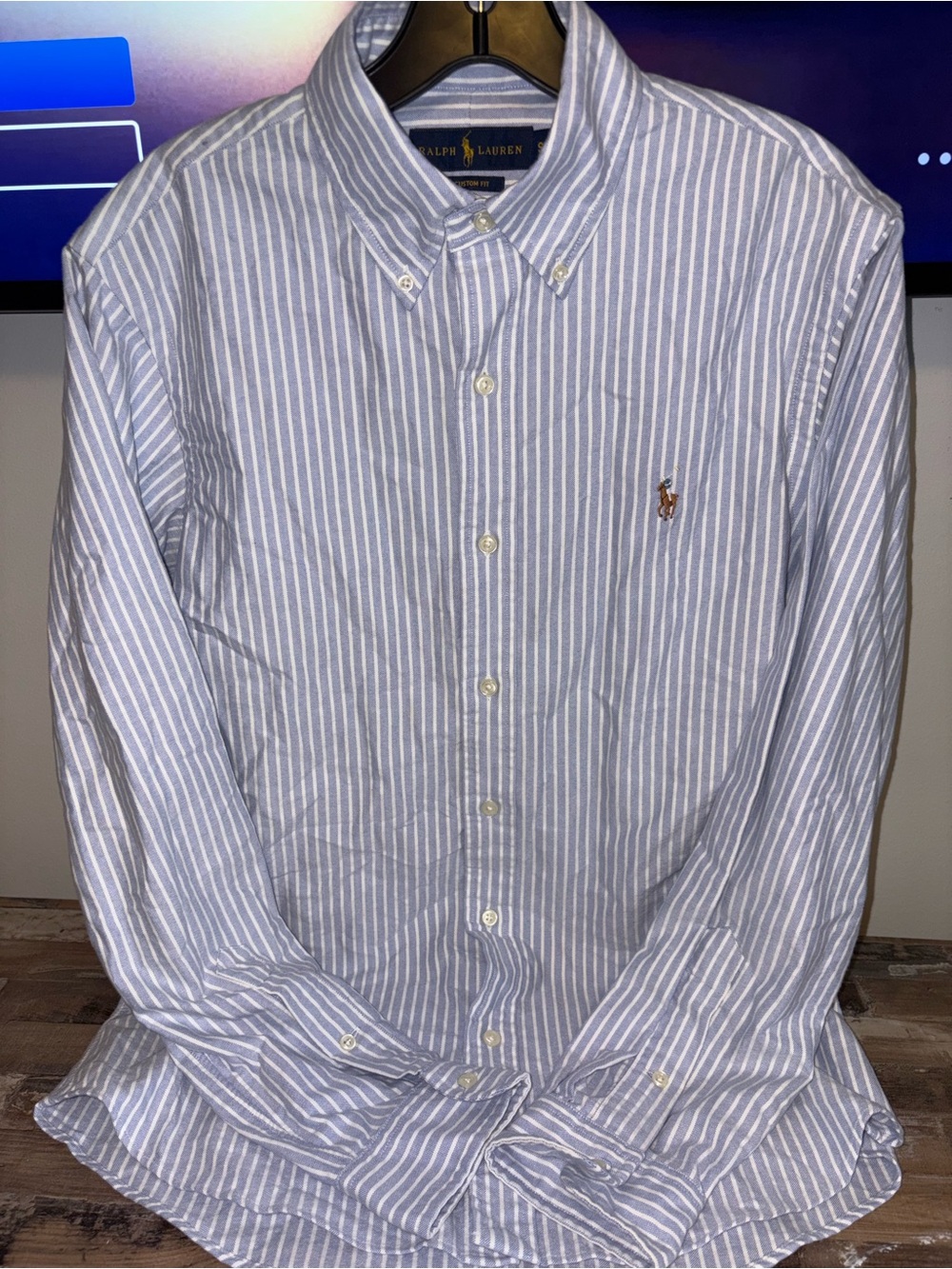 Ralph Lauren Light Blue & White Striped Oxford Button-Down Shirt